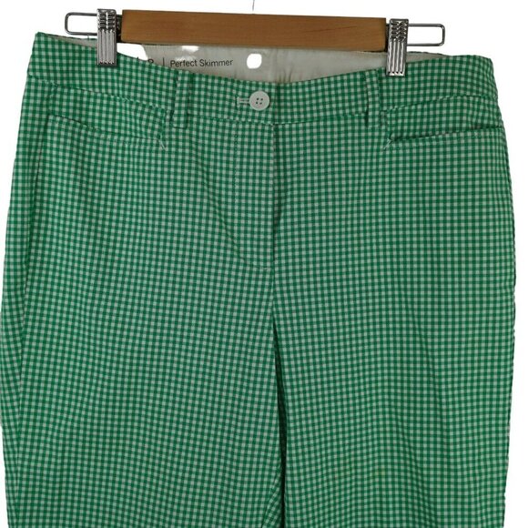 EUC Talbots‎ Green Gingham Perfect Skimmer Cropped Pants Size 8 - Picture 6 of 13